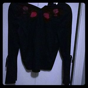 rose black long sleeve shirt